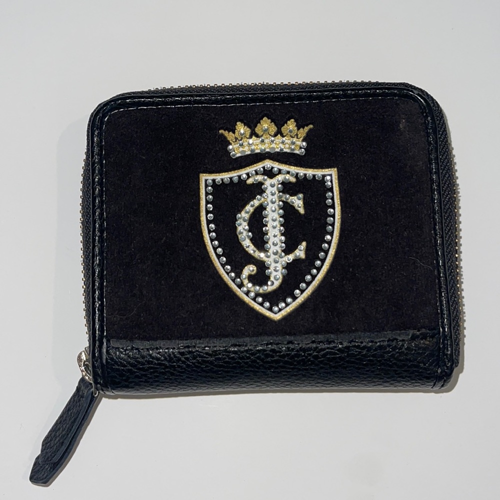 Juicy Couture tri-fold wallet black velvet